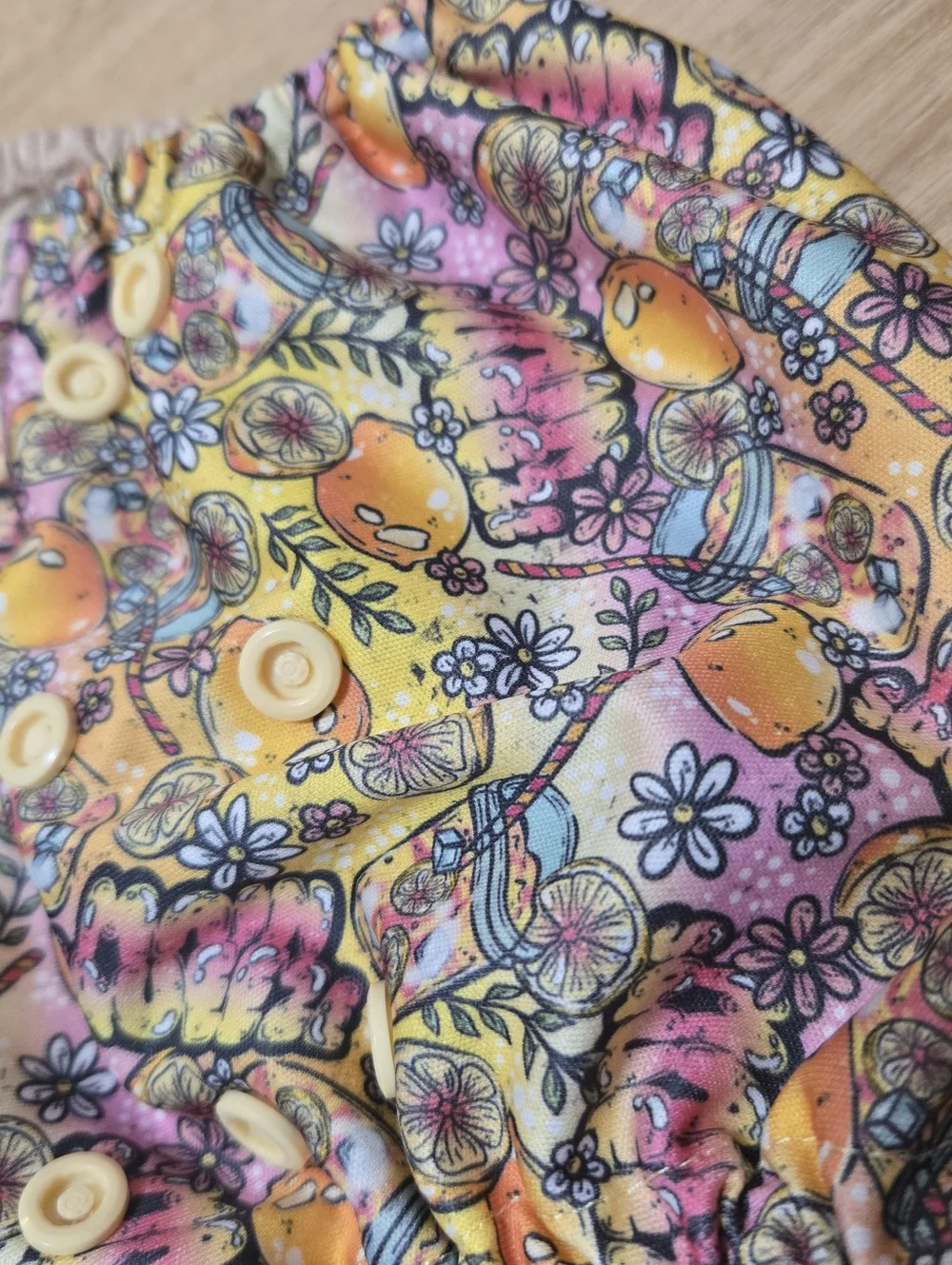 Lalabooty xl size pocket cloth diaper girly lemon print